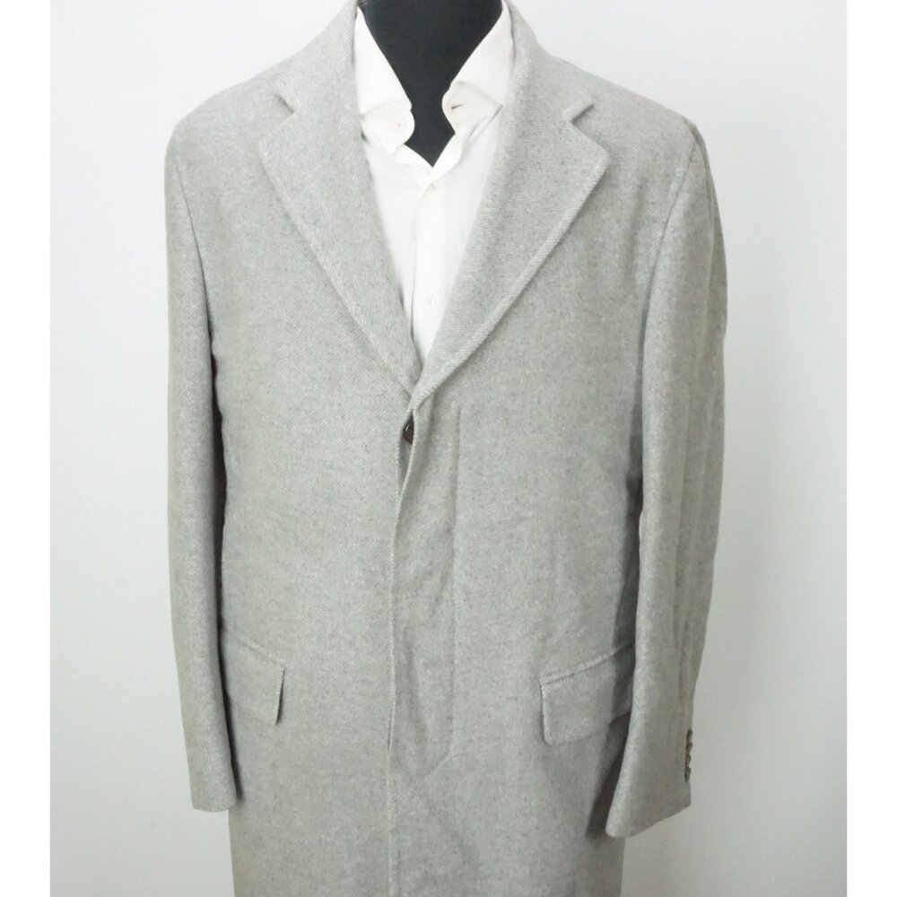 Isaia Napoli Gray Angora Cashmere Blend Gray Coat Sz 40R BRAND NEW